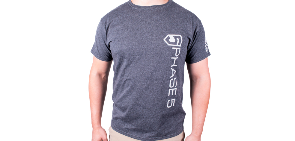 P5 Vertical Logo T-Shirt - Heather Grey